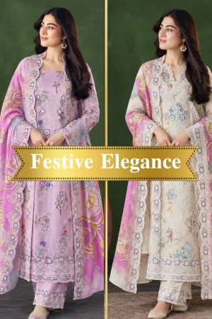 Pastel Blossom Embroidered Lawn