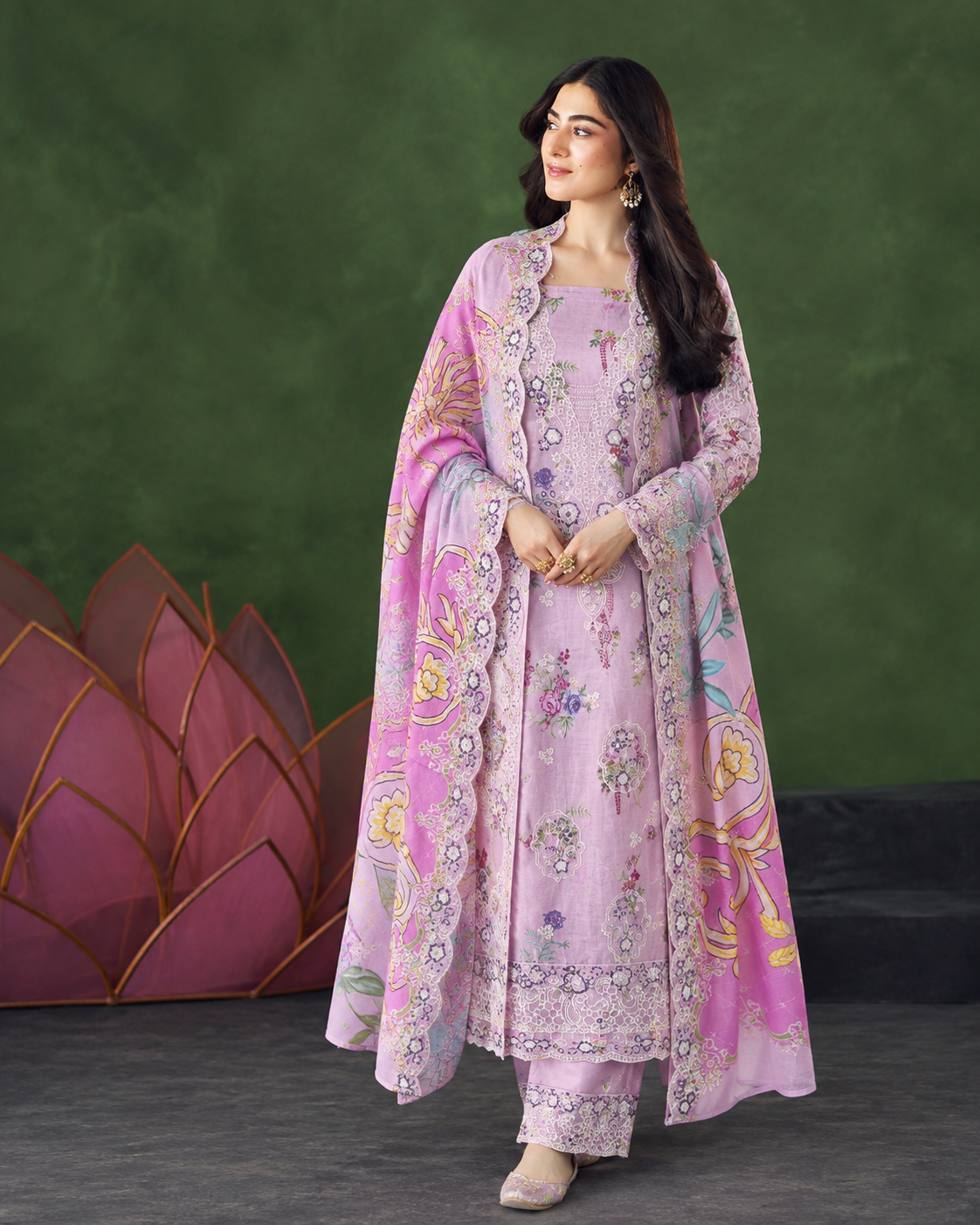 Pastel Blossom Embroidered Lawn
